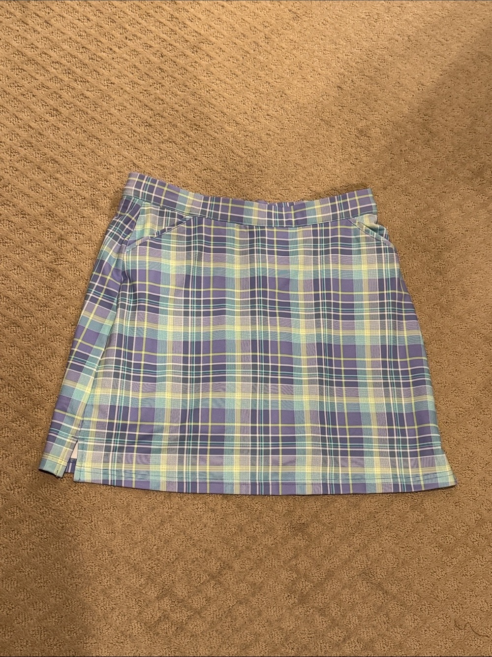 Peter Millar Lavender and Mint Plaid Golf Skirt